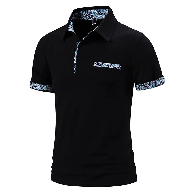 Black Short-Sleeved Polo Shirt for Men — feature 21