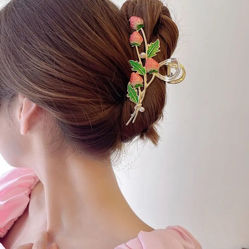 Strawberry Hair Clip for Women Large Sweet Design
