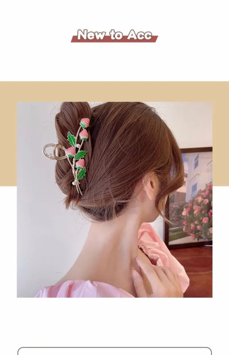 Strawberry Hair Clip for Women Large Sweet Design — feature 1