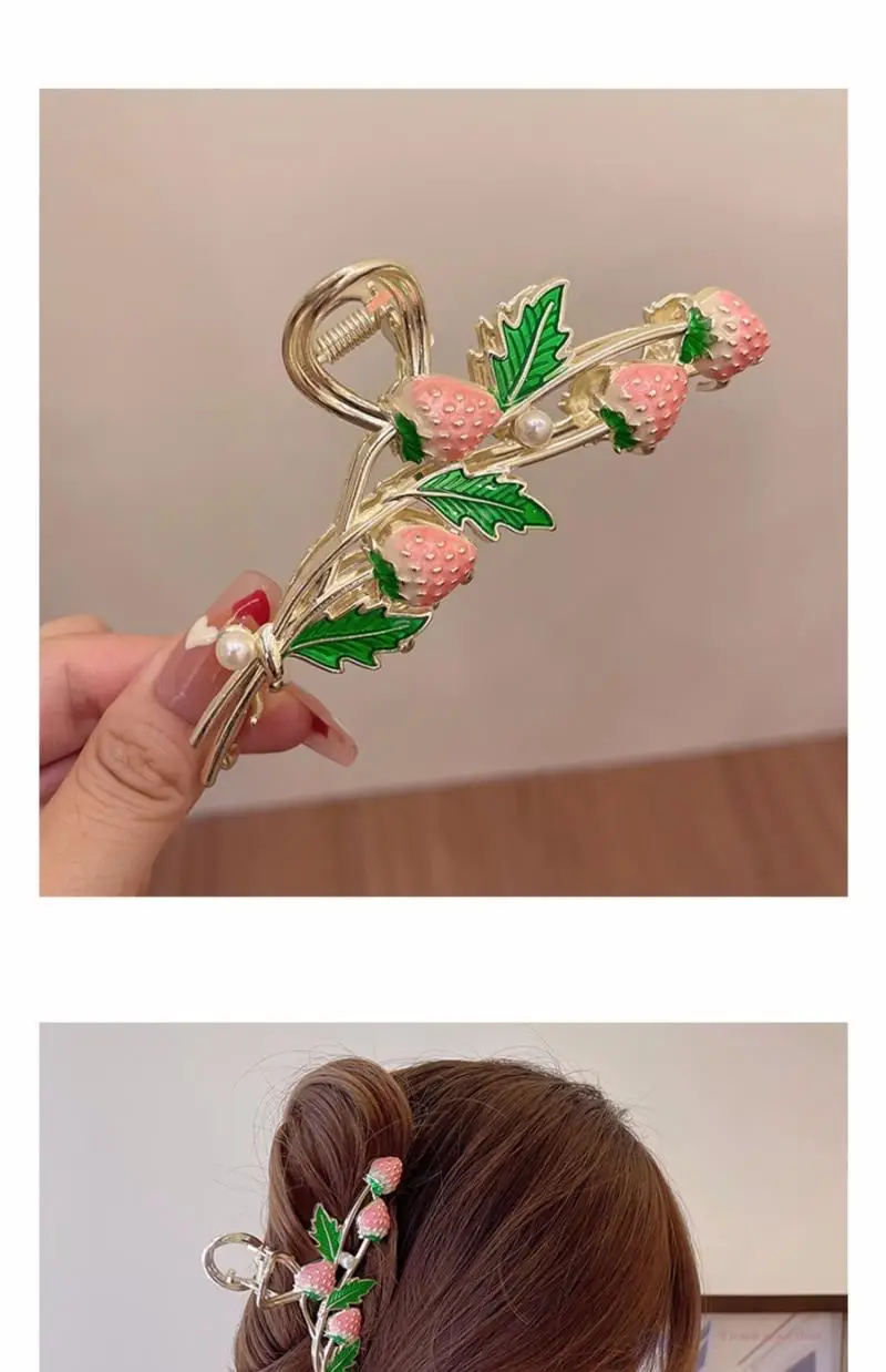 Strawberry Hair Clip for Women Large Sweet Design — feature 3