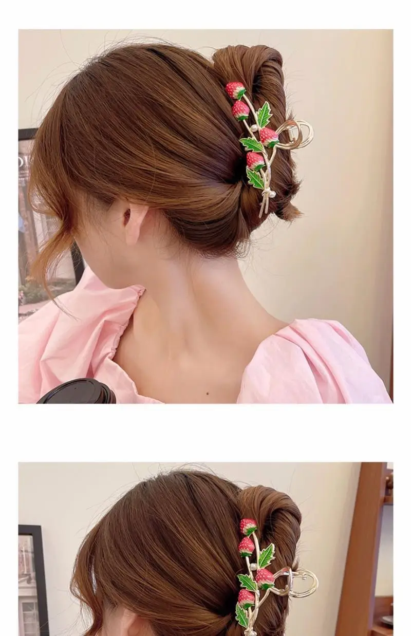 Strawberry Hair Clip for Women Large Sweet Design — feature 7