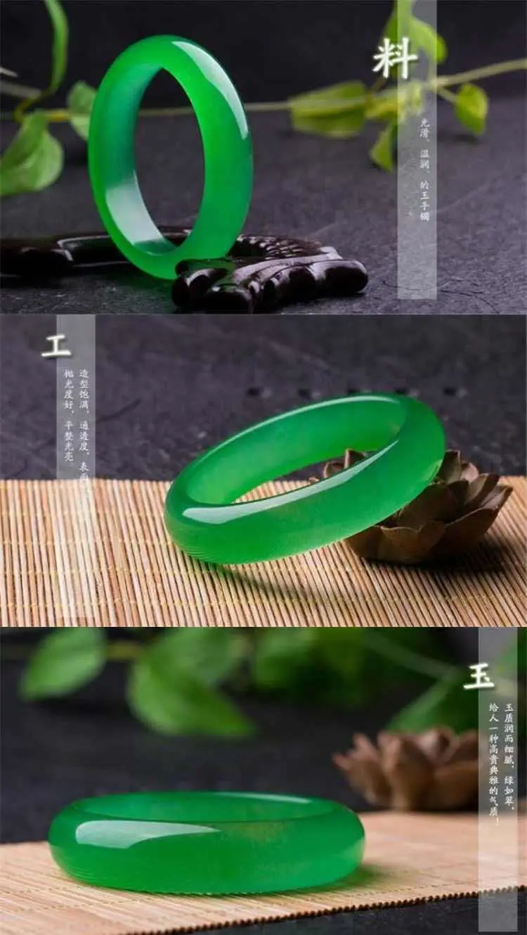 Green Jade Bracelet for Women Floating Flower Design — feature 10