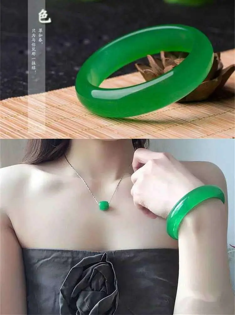 Green Jade Bracelet for Women Floating Flower Design — feature 11
