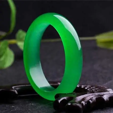 Green Jade Bracelet for Women Floating Flower Design