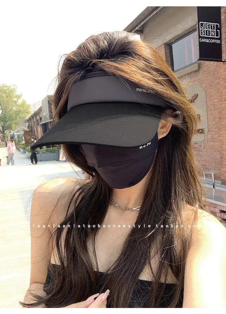 Women's Pink UV Visor Cap with Face Mask — feature 4