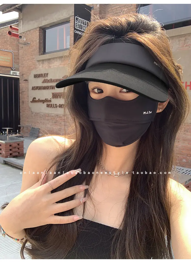 Women's Pink UV Visor Cap with Face Mask — feature 5