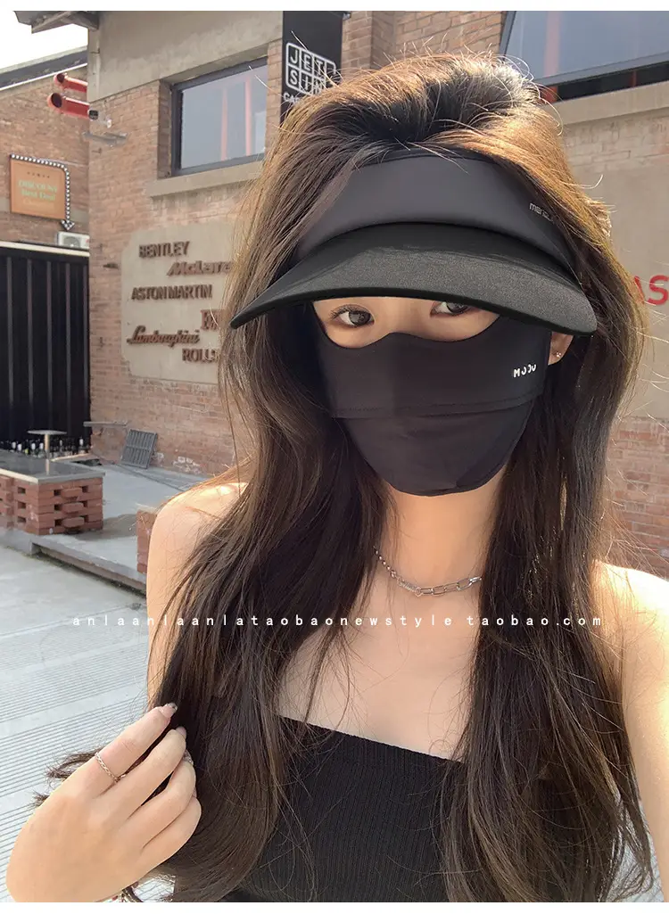 Women's Pink UV Visor Cap with Face Mask — feature 6