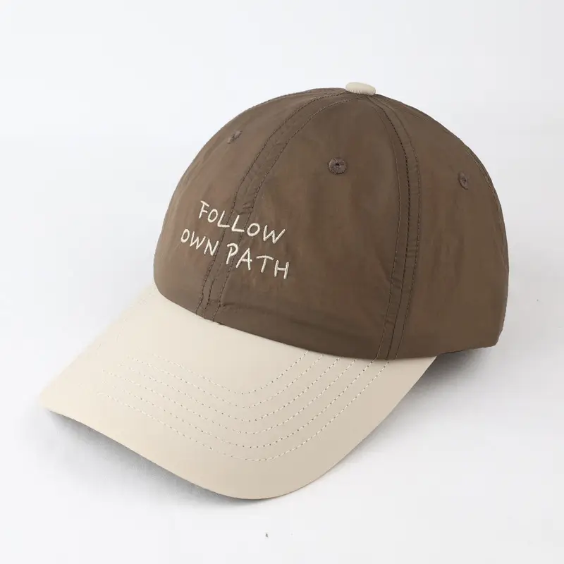 Men's Brown Cotton Baseball Cap with "FOLLOW DIN PATH" Embroidery - Image 8