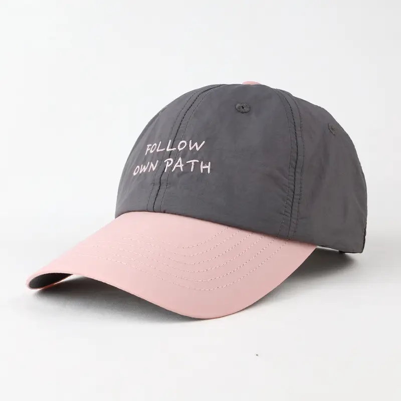 Men's Brown Cotton Baseball Cap with "FOLLOW DIN PATH" Embroidery — feature 5