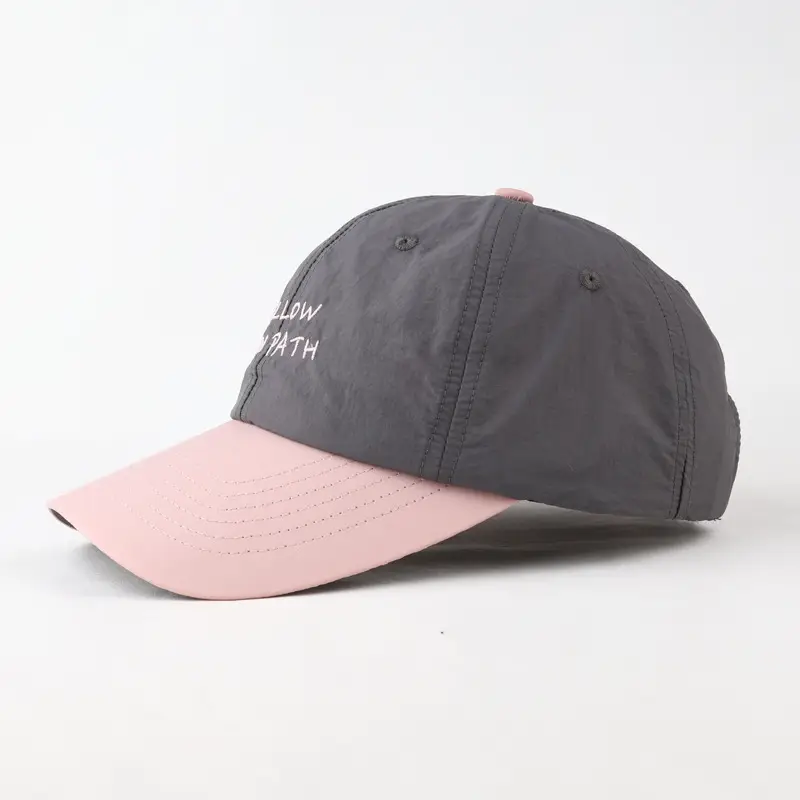 Men's Brown Cotton Baseball Cap with "FOLLOW DIN PATH" Embroidery — feature 6