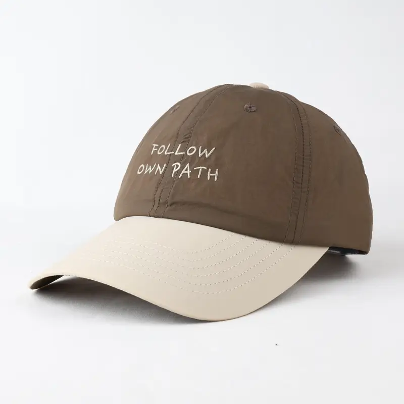 Men's Brown Cotton Baseball Cap with "FOLLOW DIN PATH" Embroidery - Image 5