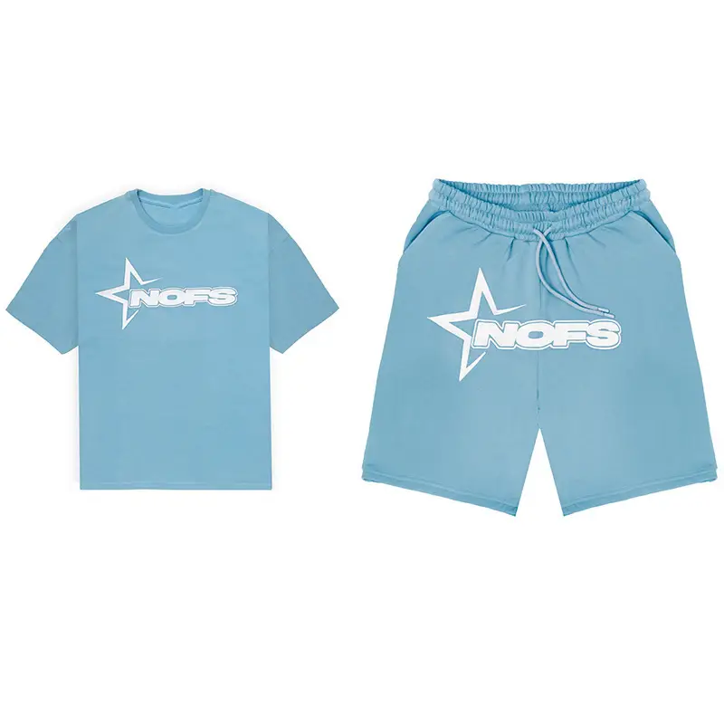 American Streetwear Black Stars Short Sleeve T-Shirt Shorts — feature 15
