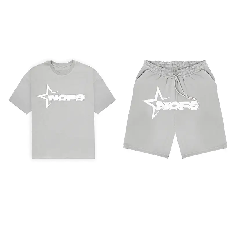 American Streetwear Black Stars Short Sleeve T-Shirt Shorts — feature 17
