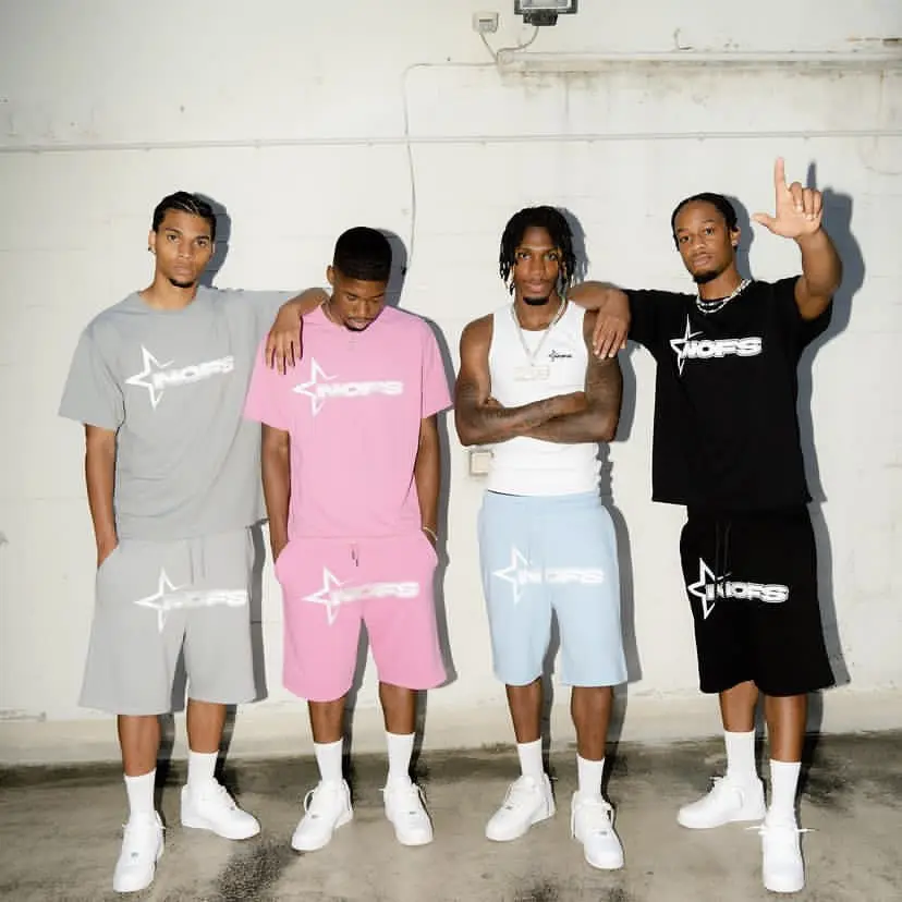 American Streetwear Black Stars Short Sleeve T-Shirt Shorts — feature 3