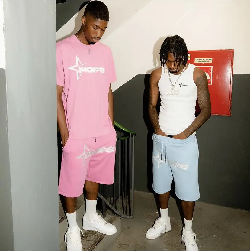 American Streetwear Black Stars Short Sleeve T-Shirt Shorts — feature 6