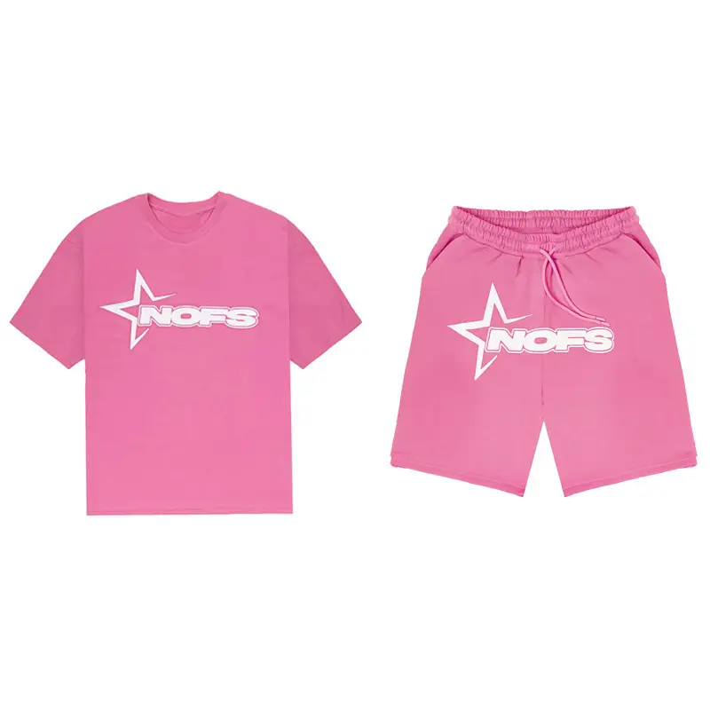 American Streetwear Black Stars Short Sleeve T-Shirt Shorts - Image 8