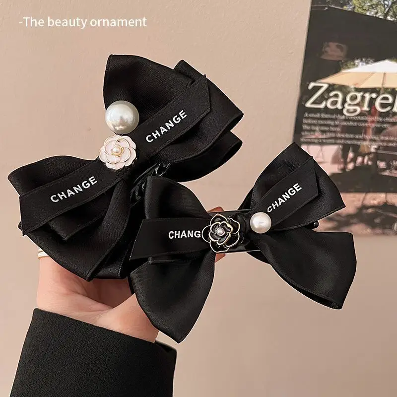 Women's Cream Bow Hairpin with Pearl Flower Clip — feature 2