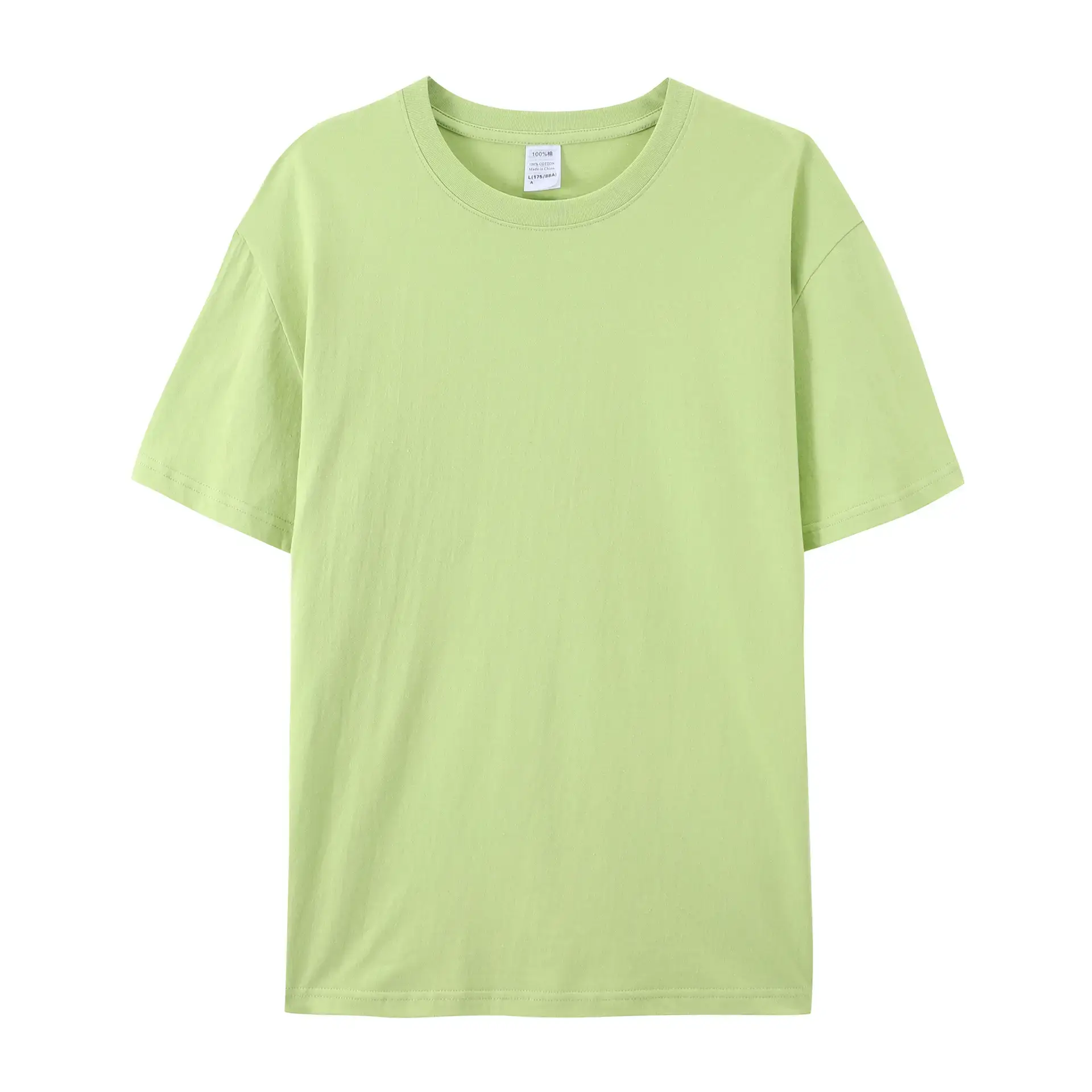 Light Blue Pure Cotton T-Shirt for Men Women European Size - Image 13