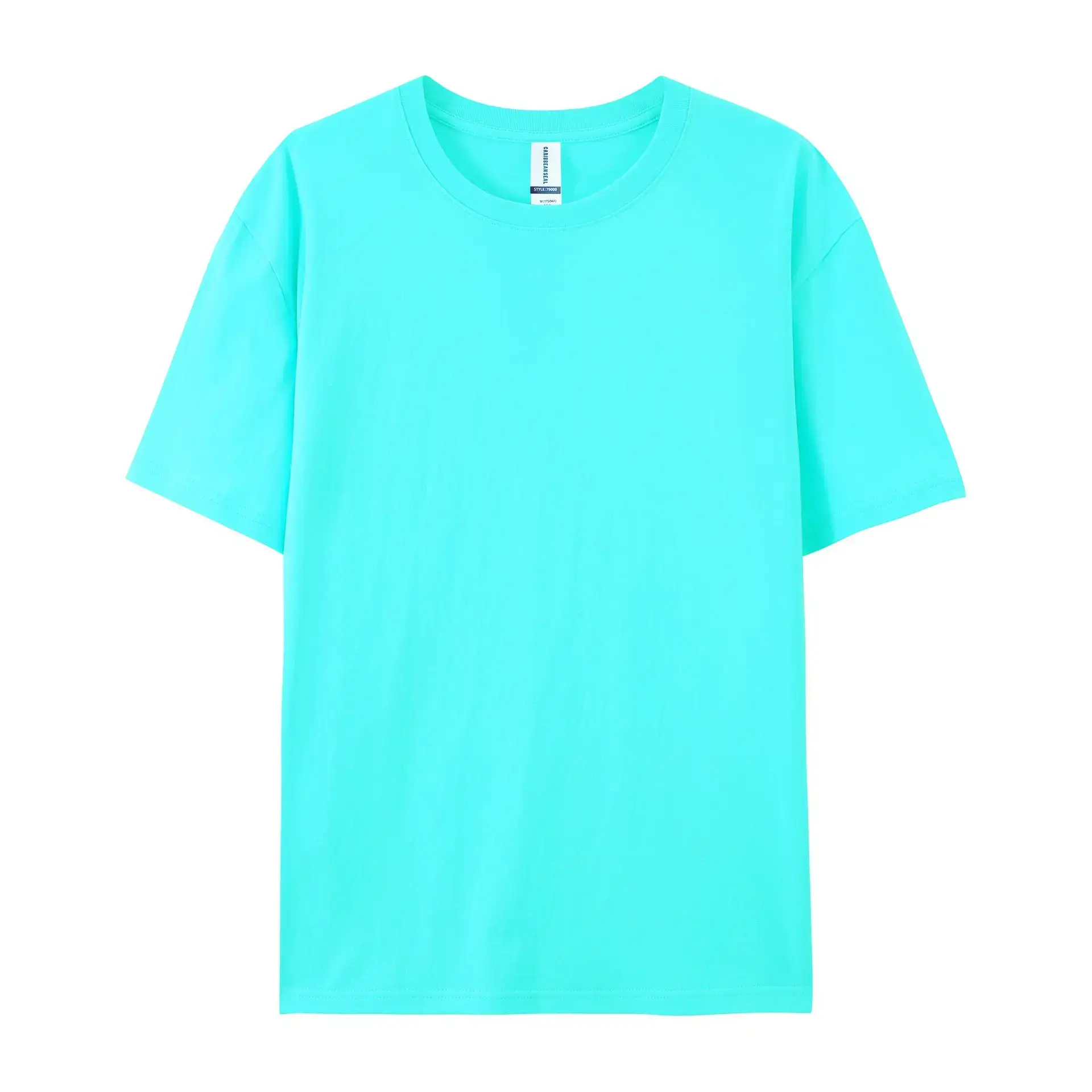 Light Blue Pure Cotton T-Shirt for Men Women European Size - Image 21