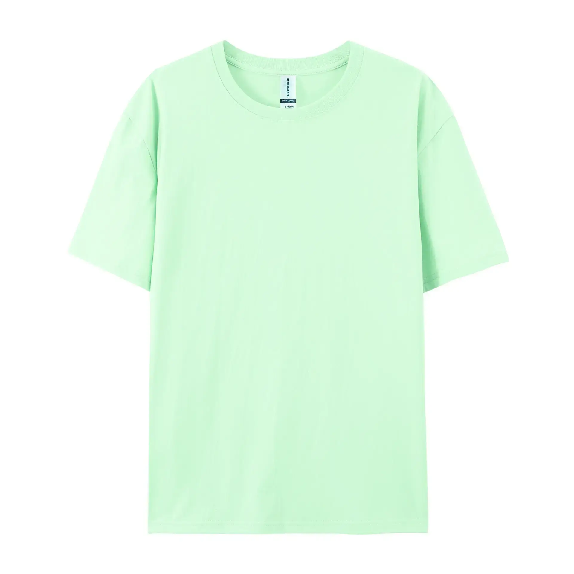 Light Blue Pure Cotton T-Shirt for Men Women European Size - Image 23