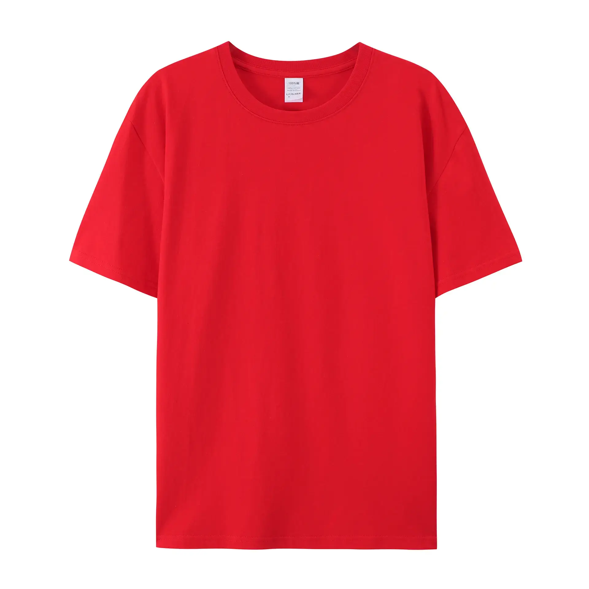 Light Blue Pure Cotton T-Shirt for Men Women European Size - Image 5