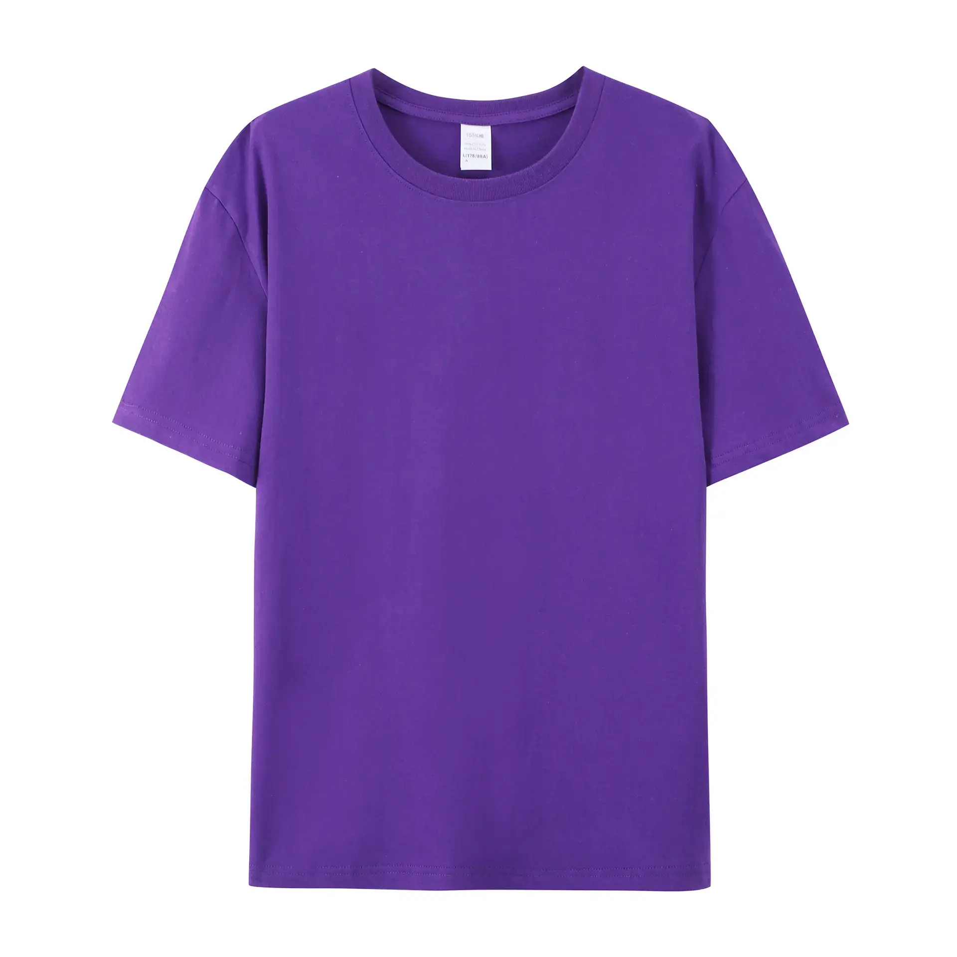 Light Blue Pure Cotton T-Shirt for Men Women European Size - Image 7
