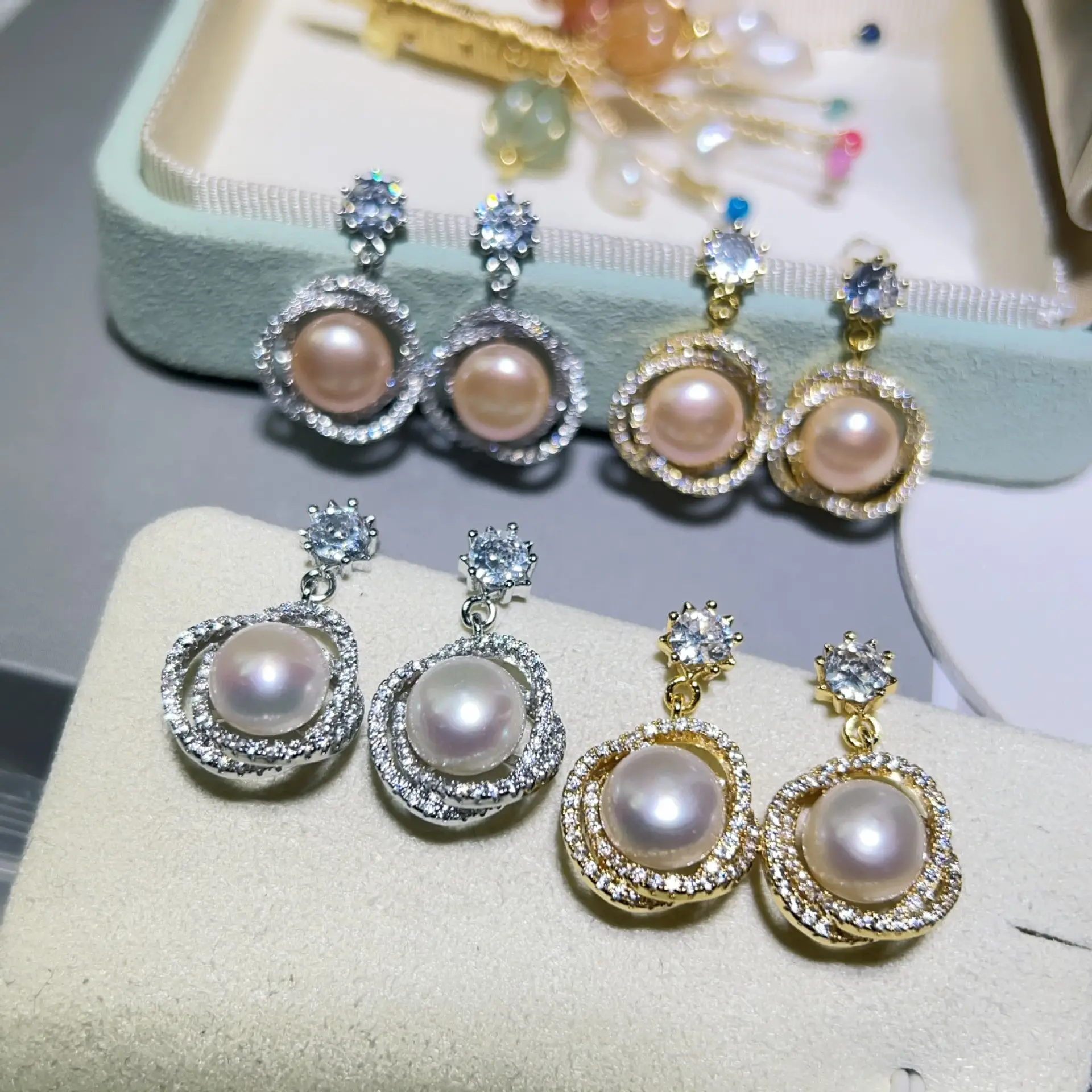 18K Gold Pearl Earrings Set for Women — feature 9