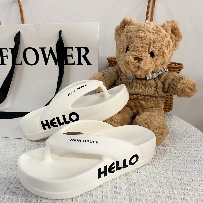 EVA High-elastic Flip-flops Summer Home Japanese-style Indoor Soft Bottom High-elastic Slippers Bathroom Bathing Sandals and Slippers Wedge Heel