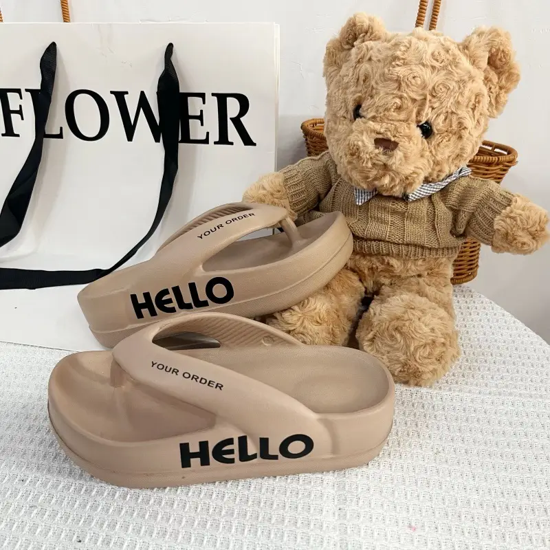 EVA High-elastic Flip-flops Summer Home Japanese-style Indoor Soft Bottom High-elastic Slippers Bathroom Bathing Sandals and Slippers Wedge Heel - Image 2