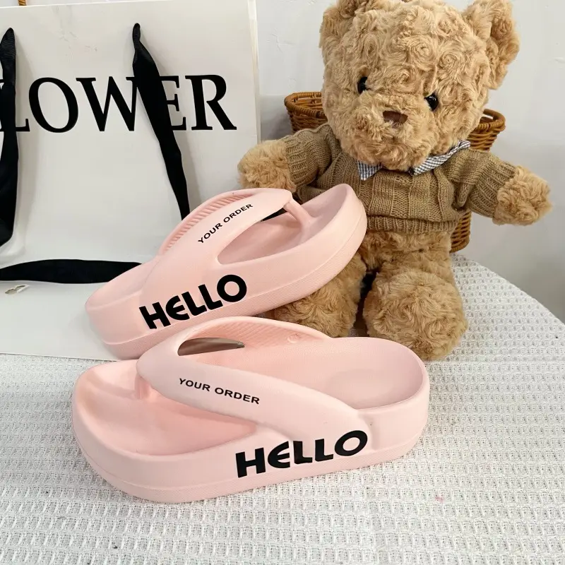 EVA High-elastic Flip-flops Summer Home Japanese-style Indoor Soft Bottom High-elastic Slippers Bathroom Bathing Sandals and Slippers Wedge Heel - Image 3