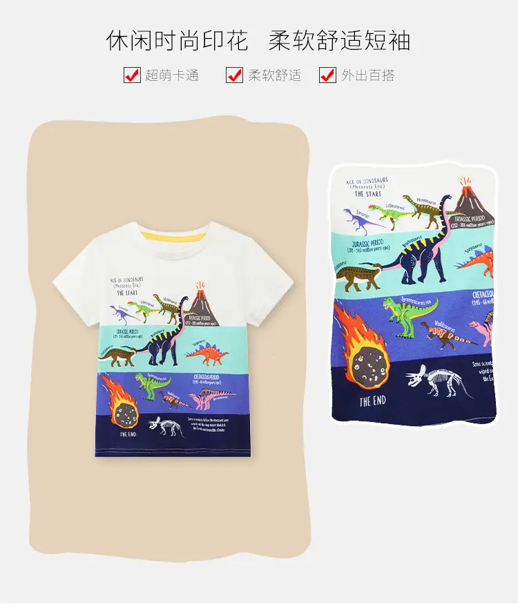 White Cotton T-Shirt for Boys Summer Wear — feature 3