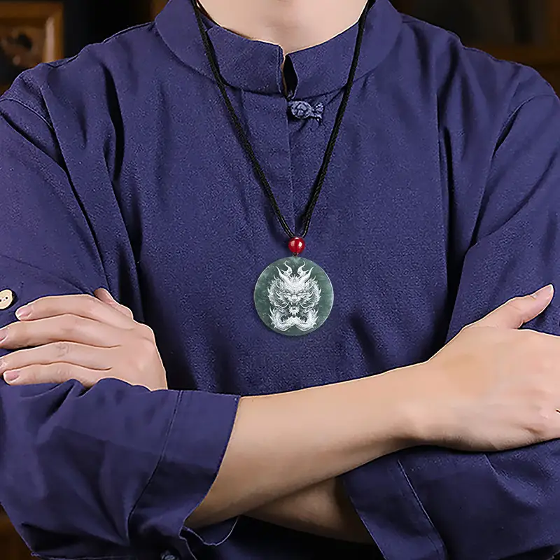 Jade Buddha Pendant with Red Chain for Men Women - Image 7