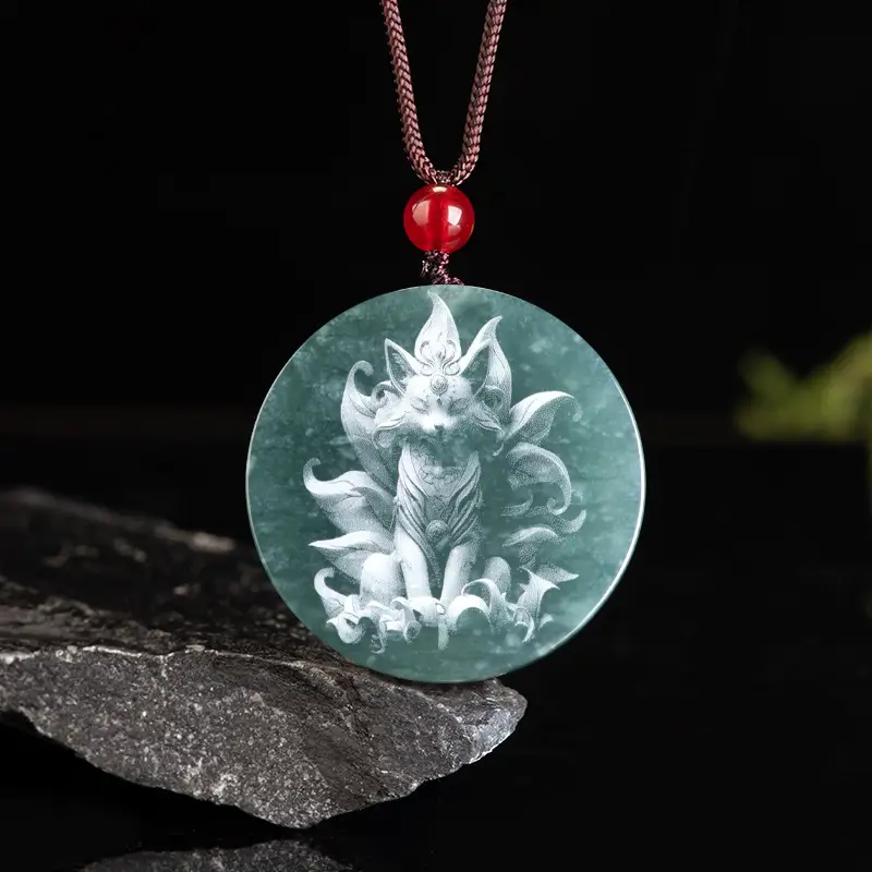 Jade Buddha Pendant with Red Chain for Men Women - Image 4