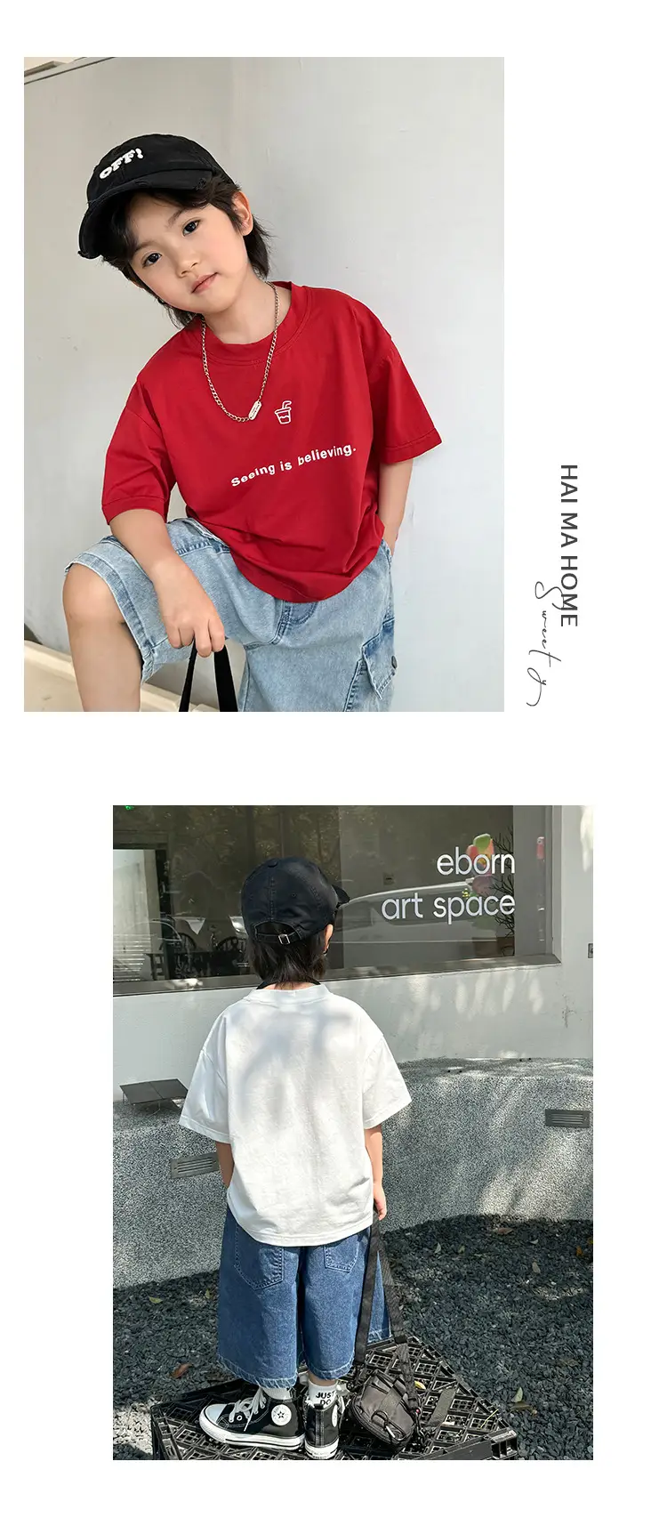 Boys Cotton Letter Print T-Shirt 2026 Summer — feature 10