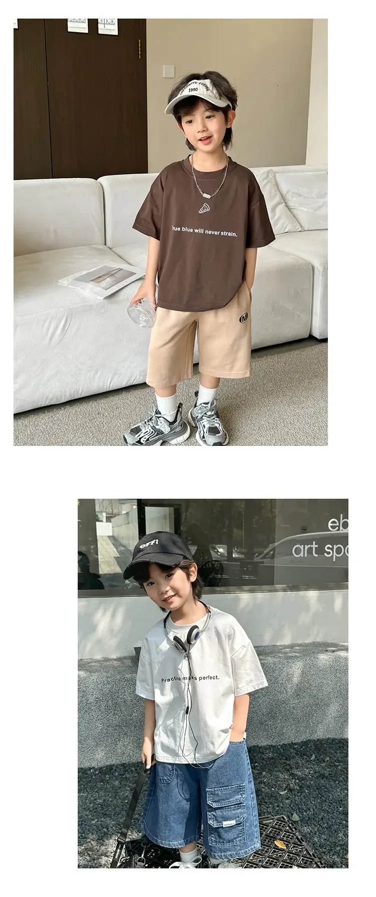 Boys Cotton Letter Print T-Shirt 2026 Summer — feature 12