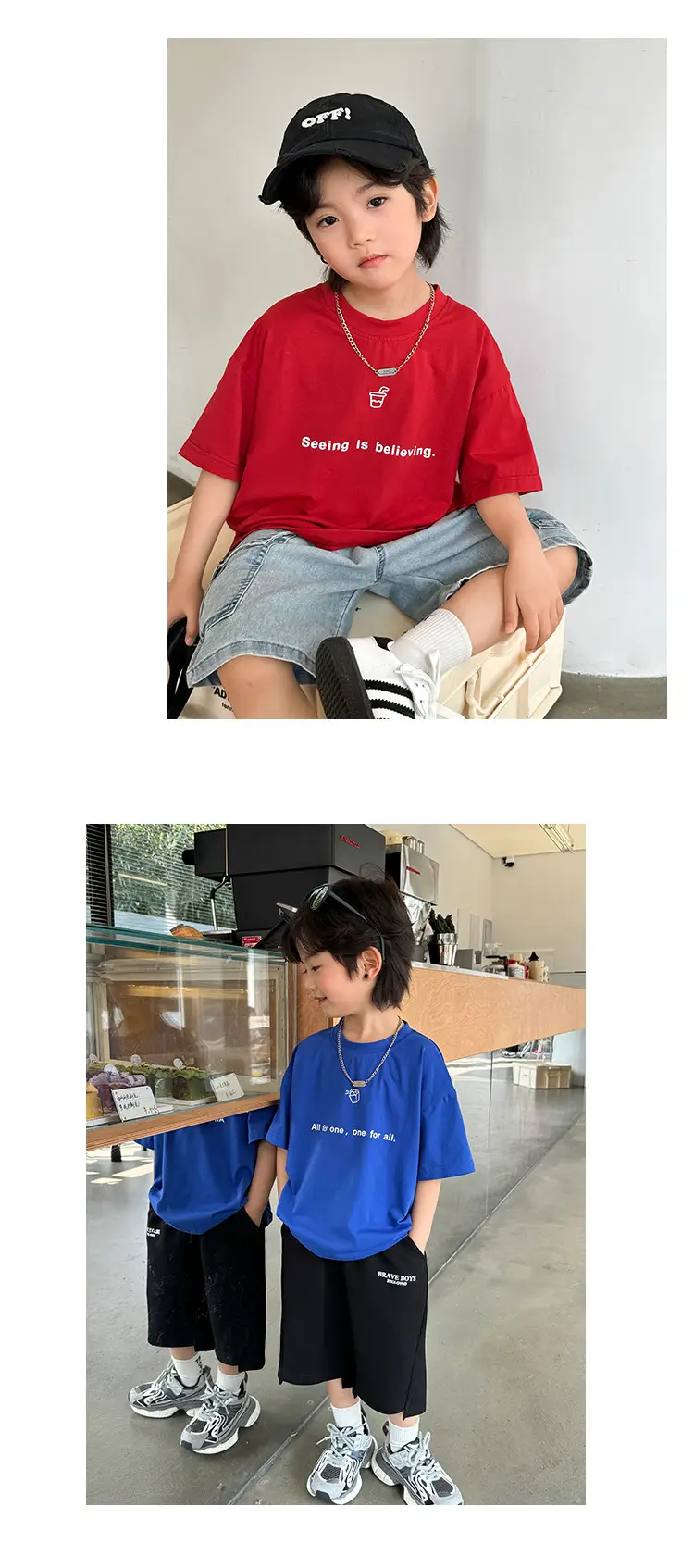Boys Cotton Letter Print T-Shirt 2026 Summer — feature 13