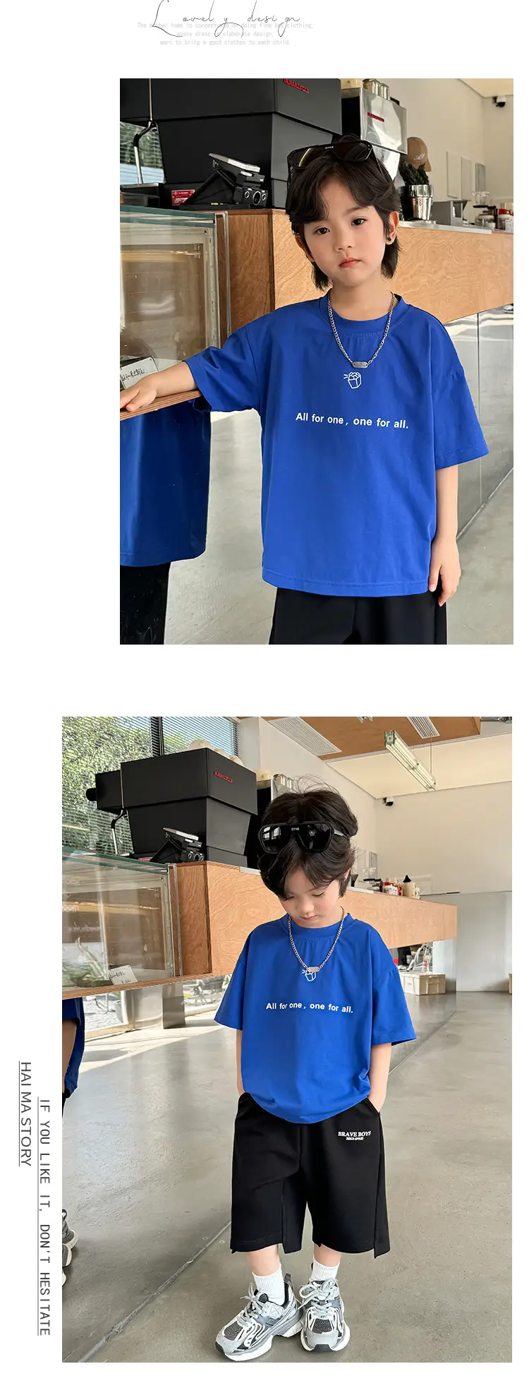 Boys Cotton Letter Print T-Shirt 2026 Summer — feature 8