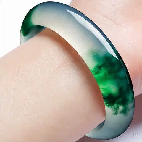 Floating Green Jade Bracelet for Women Men