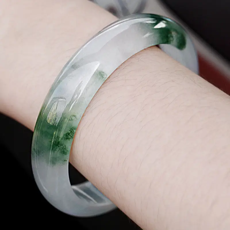 Floating Green Jade Bracelet for Women Men