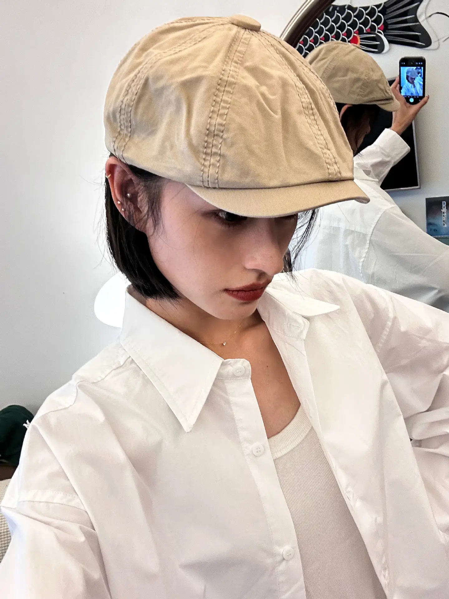 Japanese Style Women's Beanie Cap Tan Spring Summer — feature 17