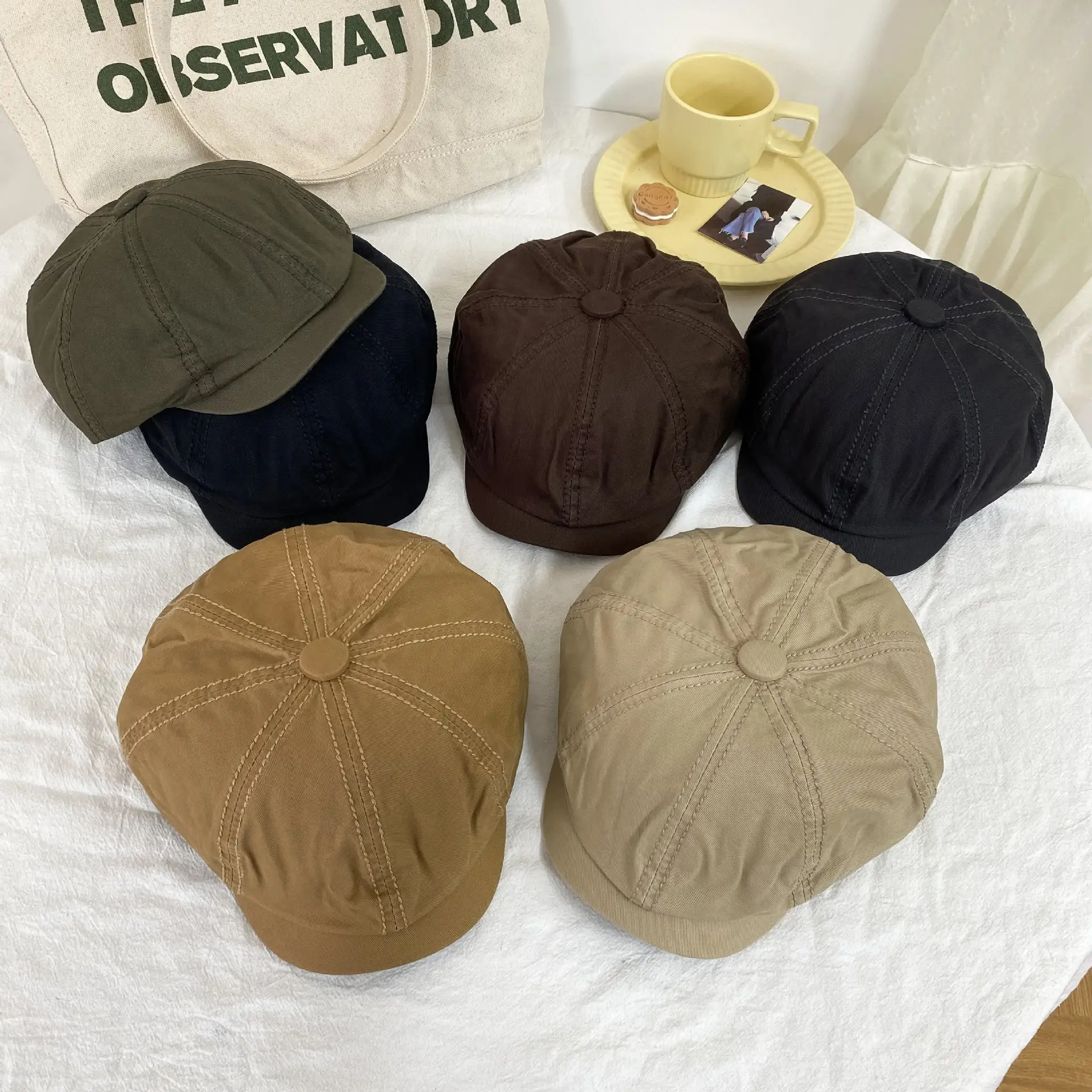 Japanese Style Women's Beanie Cap Tan Spring Summer — feature 22