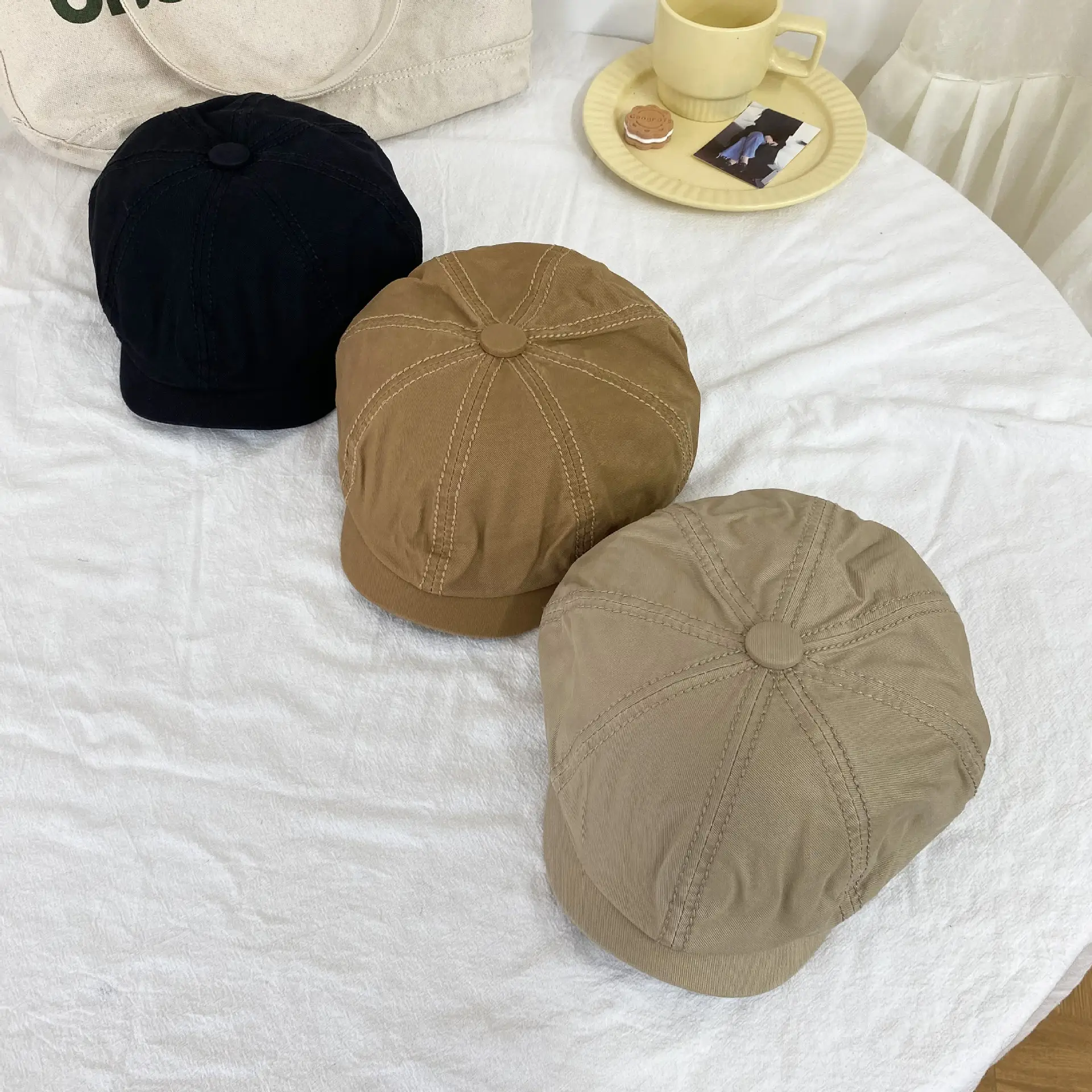 Japanese Style Women's Beanie Cap Tan Spring Summer — feature 23