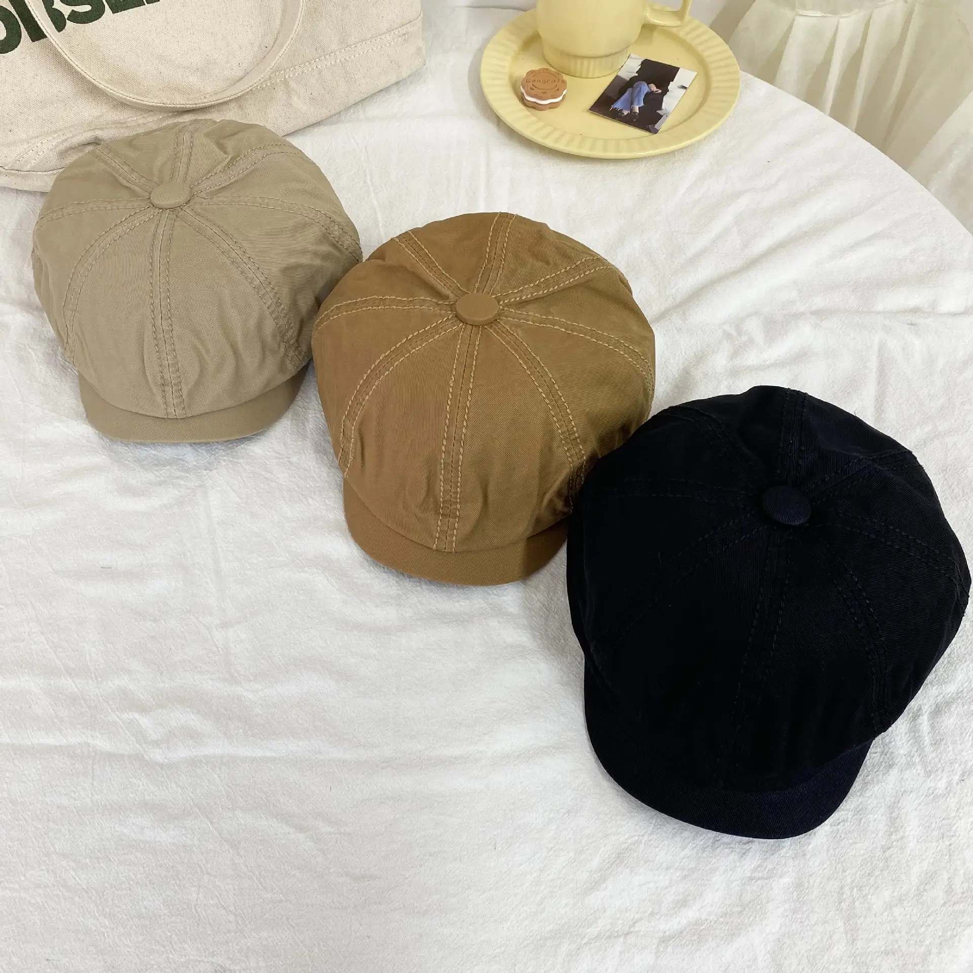Japanese Style Women's Beanie Cap Tan Spring Summer — feature 24