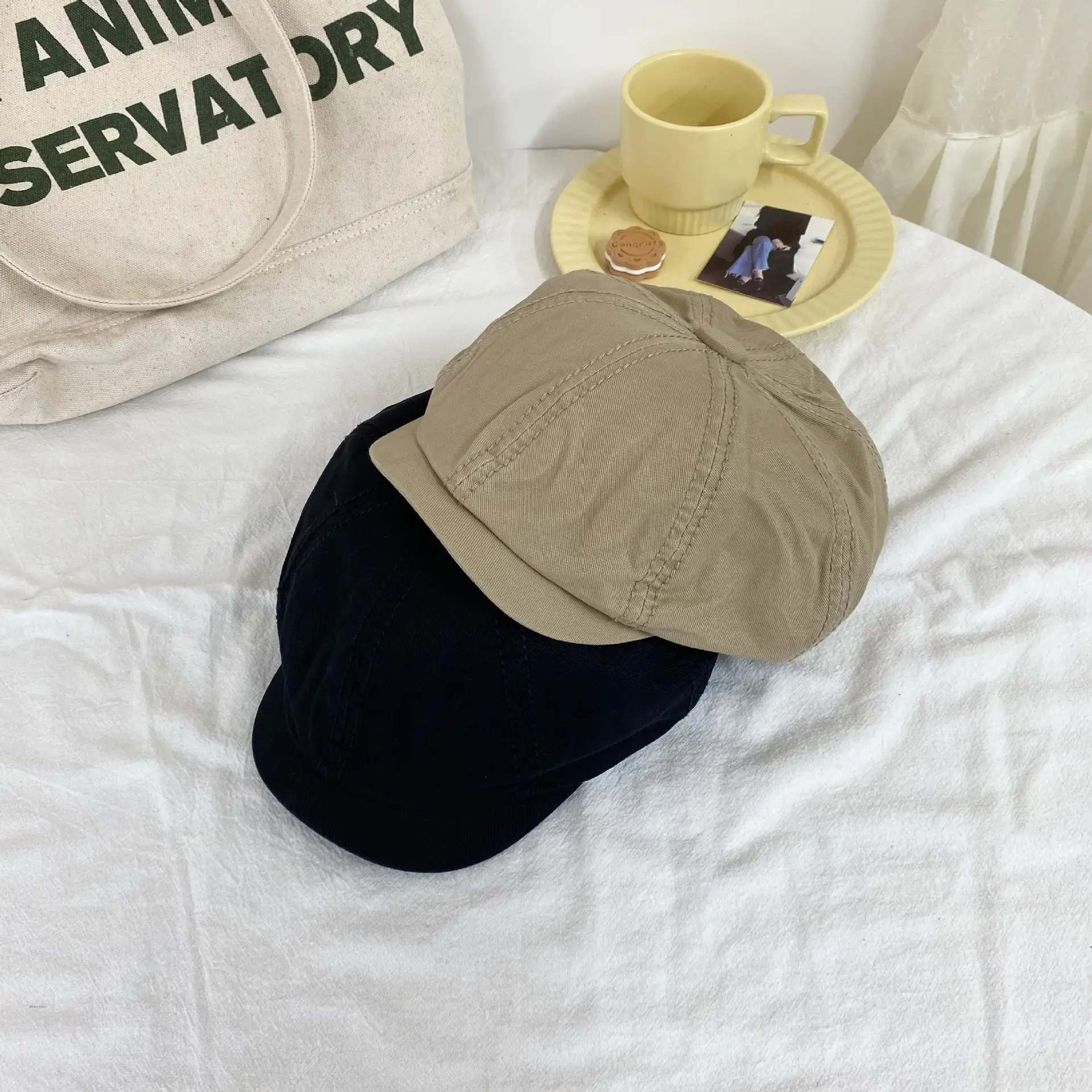 Japanese Style Women's Beanie Cap Tan Spring Summer — feature 25