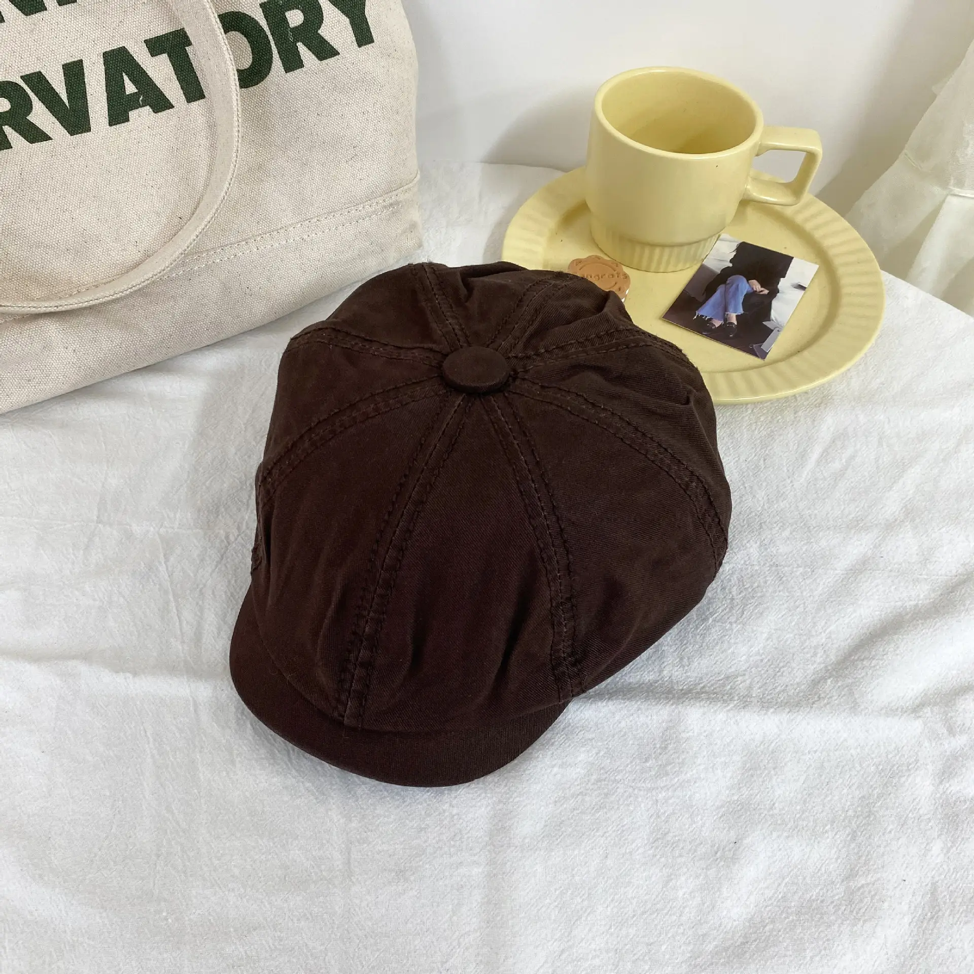 Japanese Style Women's Beanie Cap Tan Spring Summer — feature 33