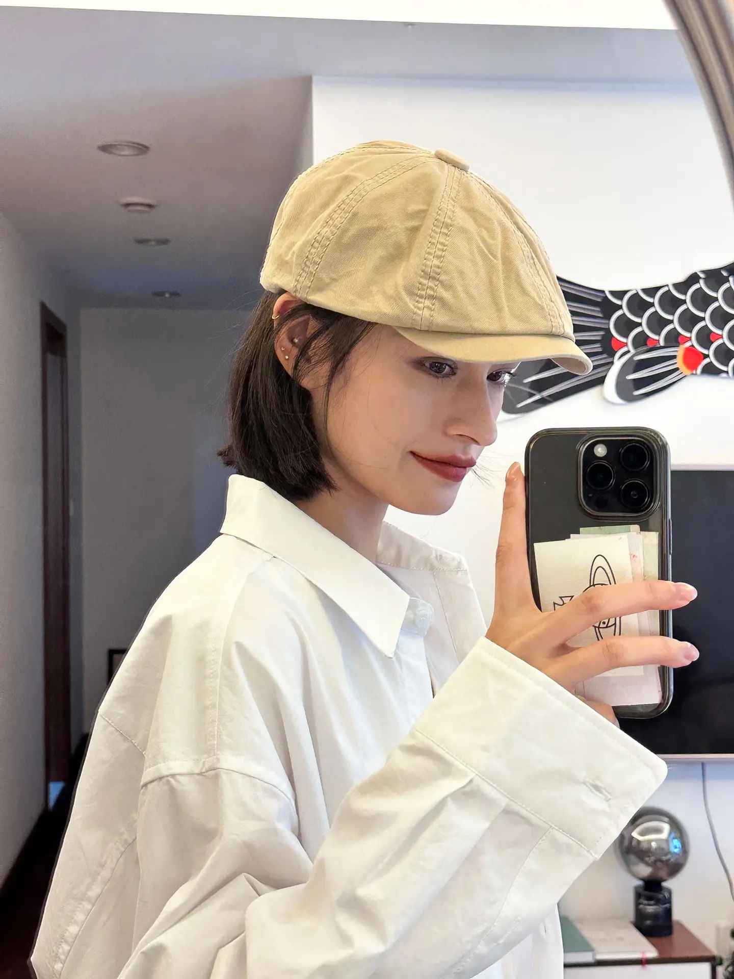 Japanese Style Women's Beanie Cap Tan Spring Summer — feature 7