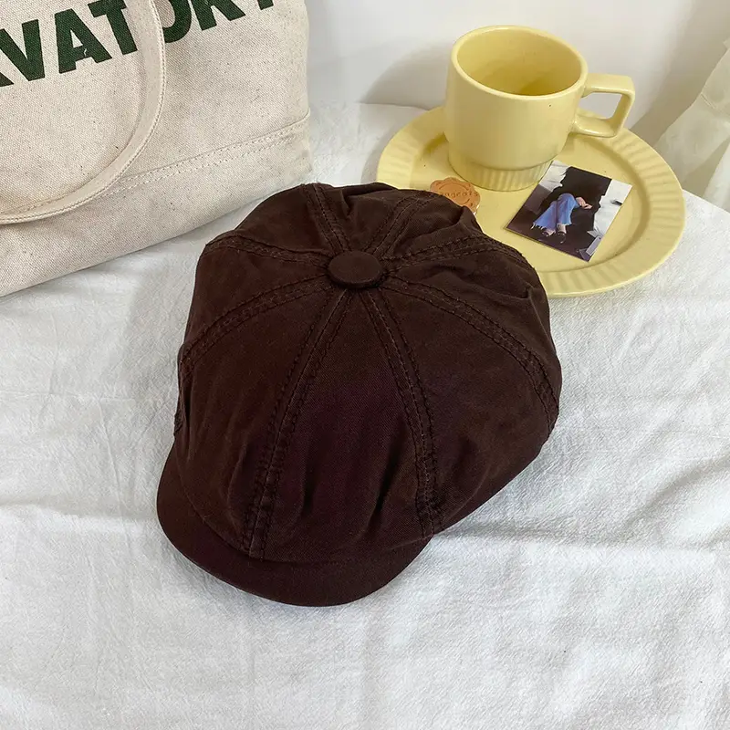 Japanese Style Women's Beanie Cap Tan Spring Summer - Image 4