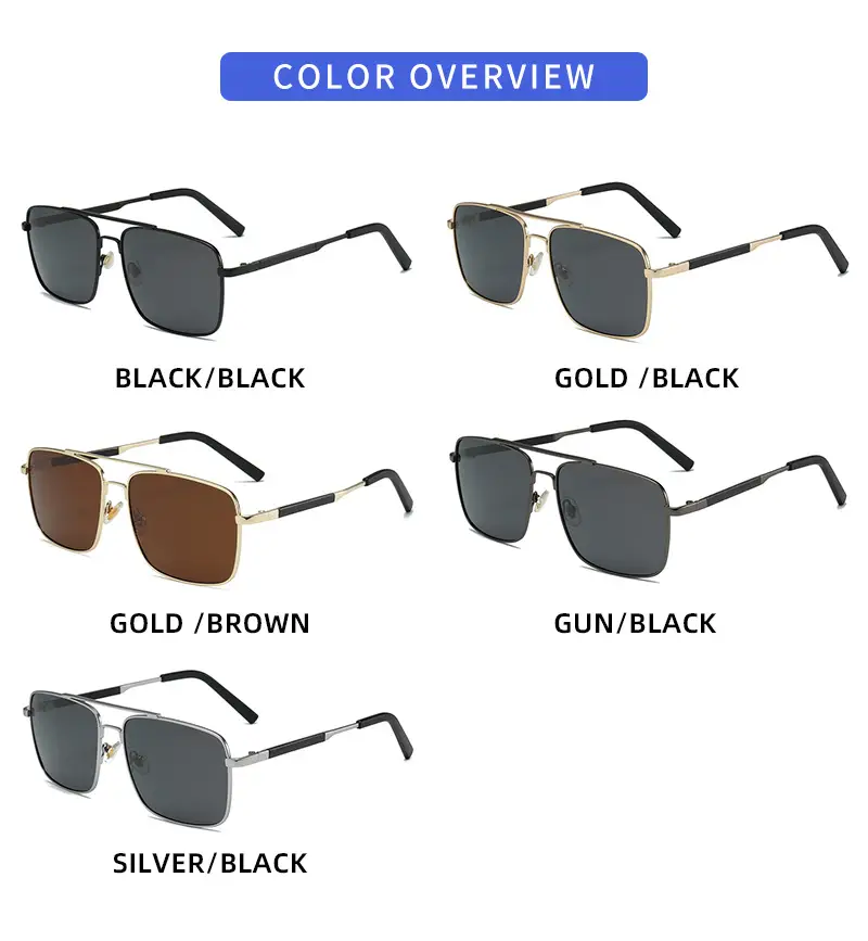 Men Polarized UV400 Sunglasses Gold Black — feature 10