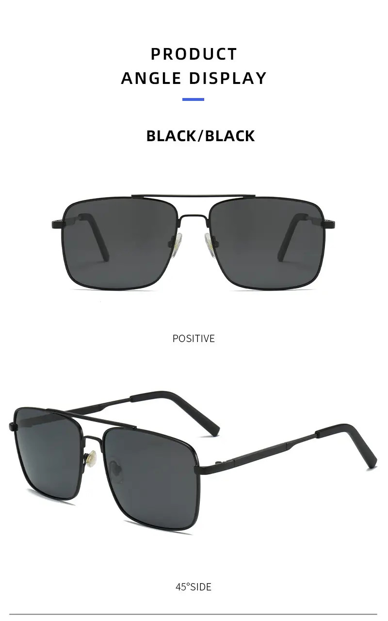 Men Polarized UV400 Sunglasses Gold Black — feature 11