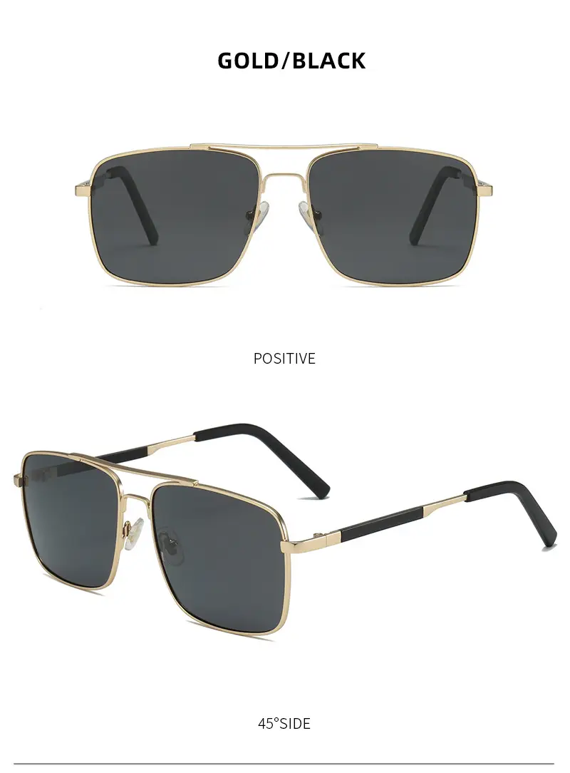Men Polarized UV400 Sunglasses Gold Black — feature 12